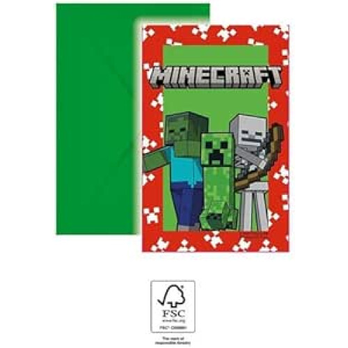 Minecraft Minecraft Party 6 Invitations & Envelopes