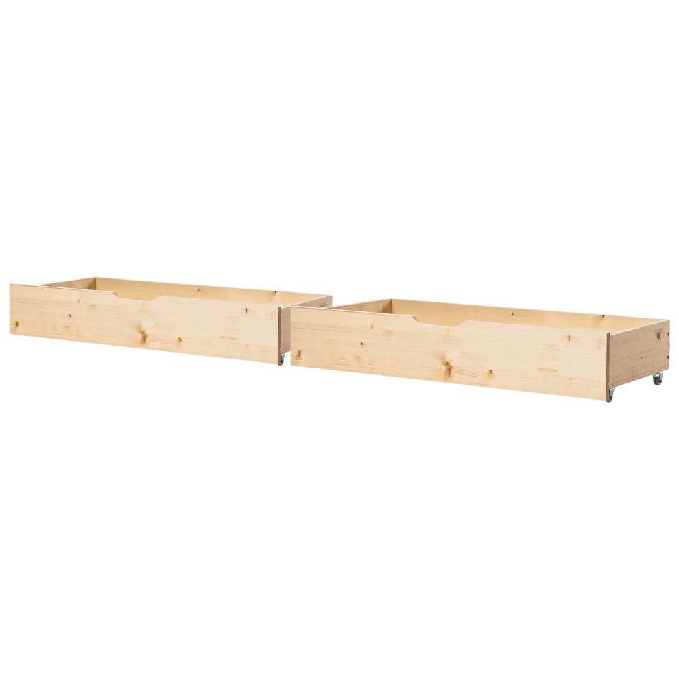 Set of 2 Storage Drawers Light Wood CRONAT