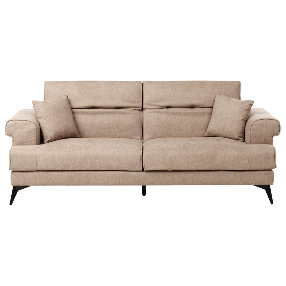 Sofa 3 Seater SKIVE Fabric Light Brown