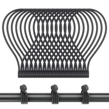 Magnetic Twist Ties Reusable Silicone Cable Ties with Strong Magnet for Bundling and Organizing Cord Wrap Clip Straps for Home or Office (Black-16 Pa