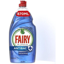 Fairy PLATIUM 870ml Washing Up Liquid Antibacterial EUCALYPTUS Dishes Grease Cleaner