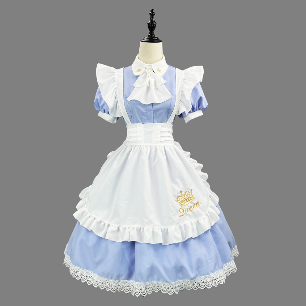 ( Sky L(160–165 Cm)) British-Inspired Maid Cosplay Dress Elegant Lolita Anime Costume For Performance Or Role Play Blue