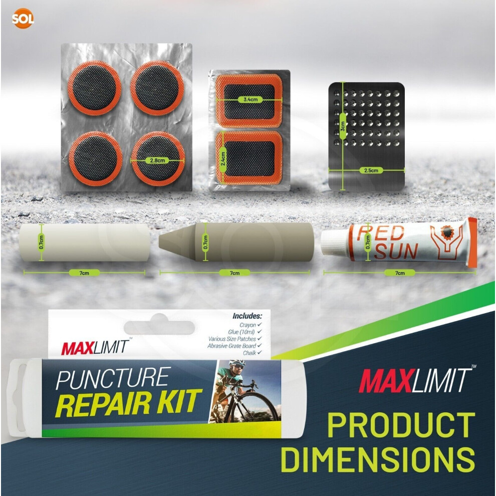 Bicycle Puncture Repair Kit Bike Cycle Inner Rubber Tyre Tube Glue Patches Chalk