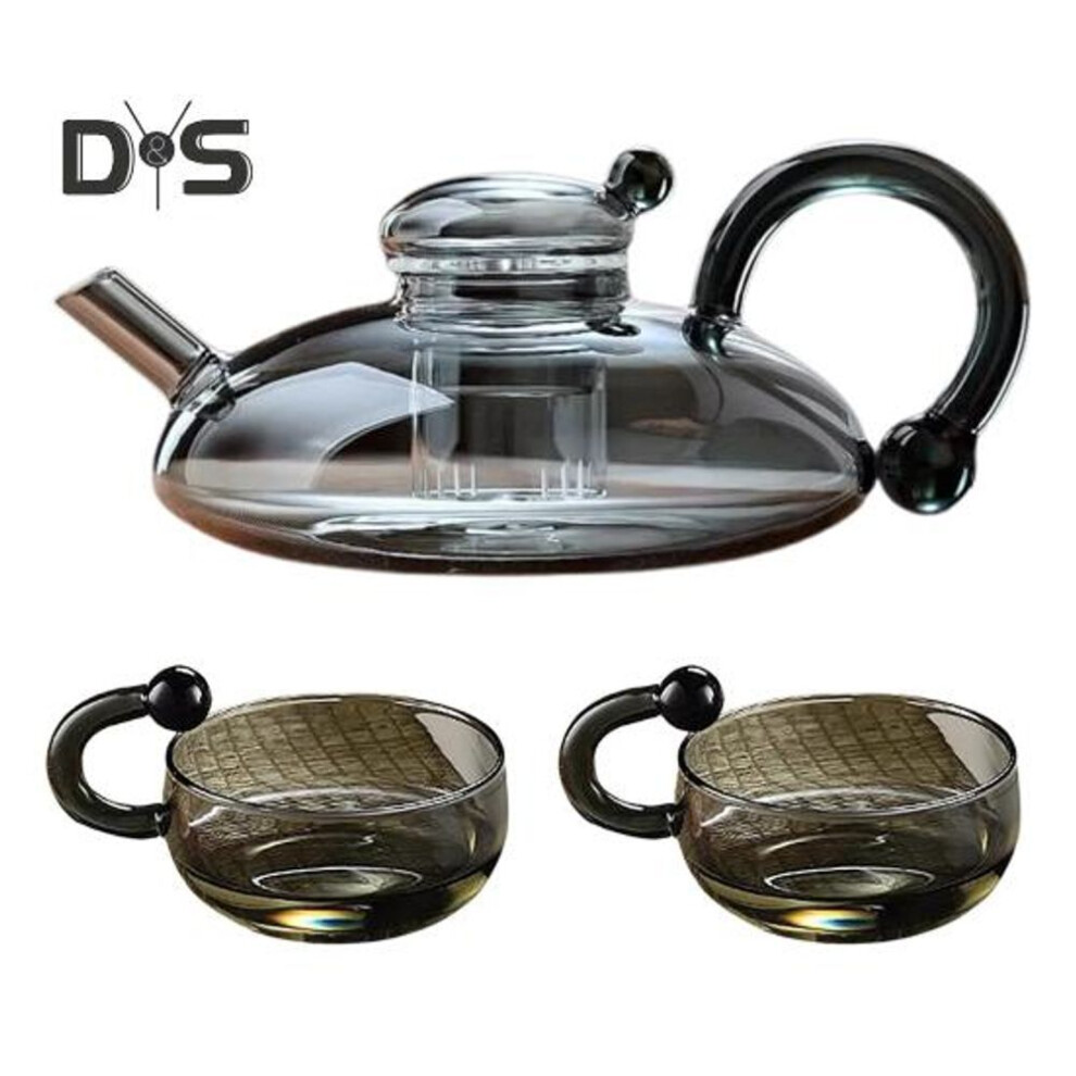 (as the picture, D) Glass Tea Pot With Removable Tea Brewer Filtration Heat Resistant Glass Teapot For Loose Leaf Tea Stove Microwave Safe Bpa-free Tea Infuser Pitcher