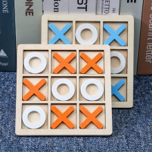 Jogo de tabuleiro Tic Tac Toe em madeira maciça - perfeito para a diversão em família e no jardim