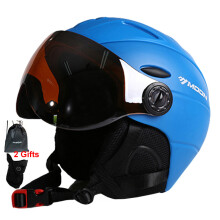 (M(55-58cm)-Bleu)Casque de ski professionnel MOON semi-couvrant intégralement moulé Sports homme femme