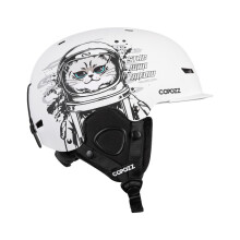 (M-Chat blanc de l'espace)Nouveau casque de ski Dessins animés Casque de sécurité anti-impact à moitié