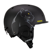 (l-Panther)Nouveau casque de ski unisexe certifié Casque de ski anti-impact à moitié couvert pour adultes