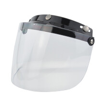 Visière de casque de moto universelle (transparente) avec 3 boutons-pression et visière rétro