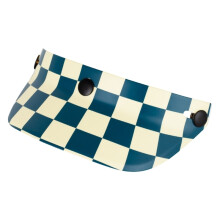 (bleu et blanc) Visière universelle rabattable pour casque de moto à visage ouvert, anti-UV et anti-buée