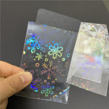 (Flocon de neige) 50 pièces 58x87mm Laser Étoile Pierre Précieuse Coeur Pochettes de Cartes pour Carte