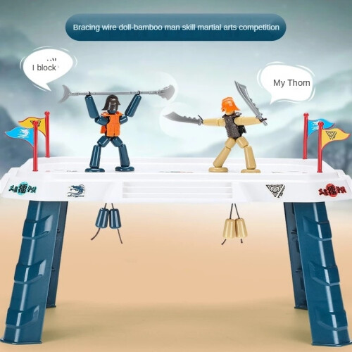 (8 armes) 2/8 armes Bamboo Man Hero Two Player Battle Fun Interactive Thread Puppet Games PK Competition 1