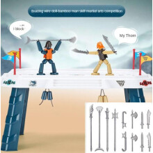 (8 armes) 2/8 armes Bamboo Man Hero Two Player Battle Fun Interactive Thread Puppet Games PK Competition