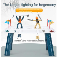 (2 armes) 2/8 armes Bamboo Man Hero Two Player Battle Fun Interactive Thread Puppet Games PK Competition