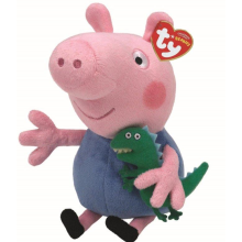 (George) TY Peppa Pig Characters Plush Soft Toy - Beanie Babies