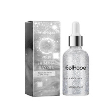 (Silver) Body Shimmer Oil, Body Shimmer Body Glitter Oil, Moisturizing Long Lasting Body Luminizer Face Brighten Summer Glowing Makeup