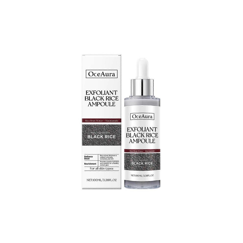 Black Oceaura Rice Brightening Exfoliating Liquid Facial Cleansing Serum Ampoule Softening Facial Serum