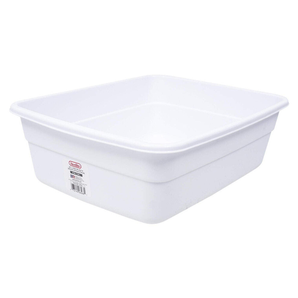 4SGM Sterilite Small White 8 Qt. Dish Pan - 14 L X 10.75 W X 4.5 H