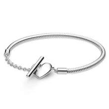 (XB004-BU, 21cm) 2025 Valentine New 925 Silver Pink Bow Full Diamond Bracelet Original 17-20CM Fit DIY Charm Women Birthday Jewelry Gifts
