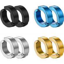 8 Pieces Non-piercing Earrings Ear Clip Fake Ear Hoops for Men And Women Inless