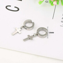 5 Pairs Stainless Steel Cross Earrings for Men Women Girl, Men Earrings Hoop
