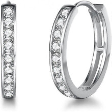 Hoop Earrings 925 Sterling Silver with Zirconia Sleeper Hoop Earrings Huggie