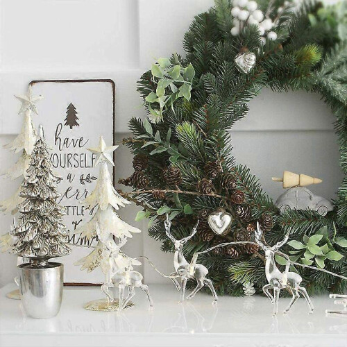 Christmas String Lights, Battery Powered Warm White LED Reindeer String Lights Christmas Decoration, 10 LED String Lights 2