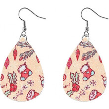 Christmas Earrings. for Ladies And Girls. Made Of Faux Leather. Hanging Earrings. Party