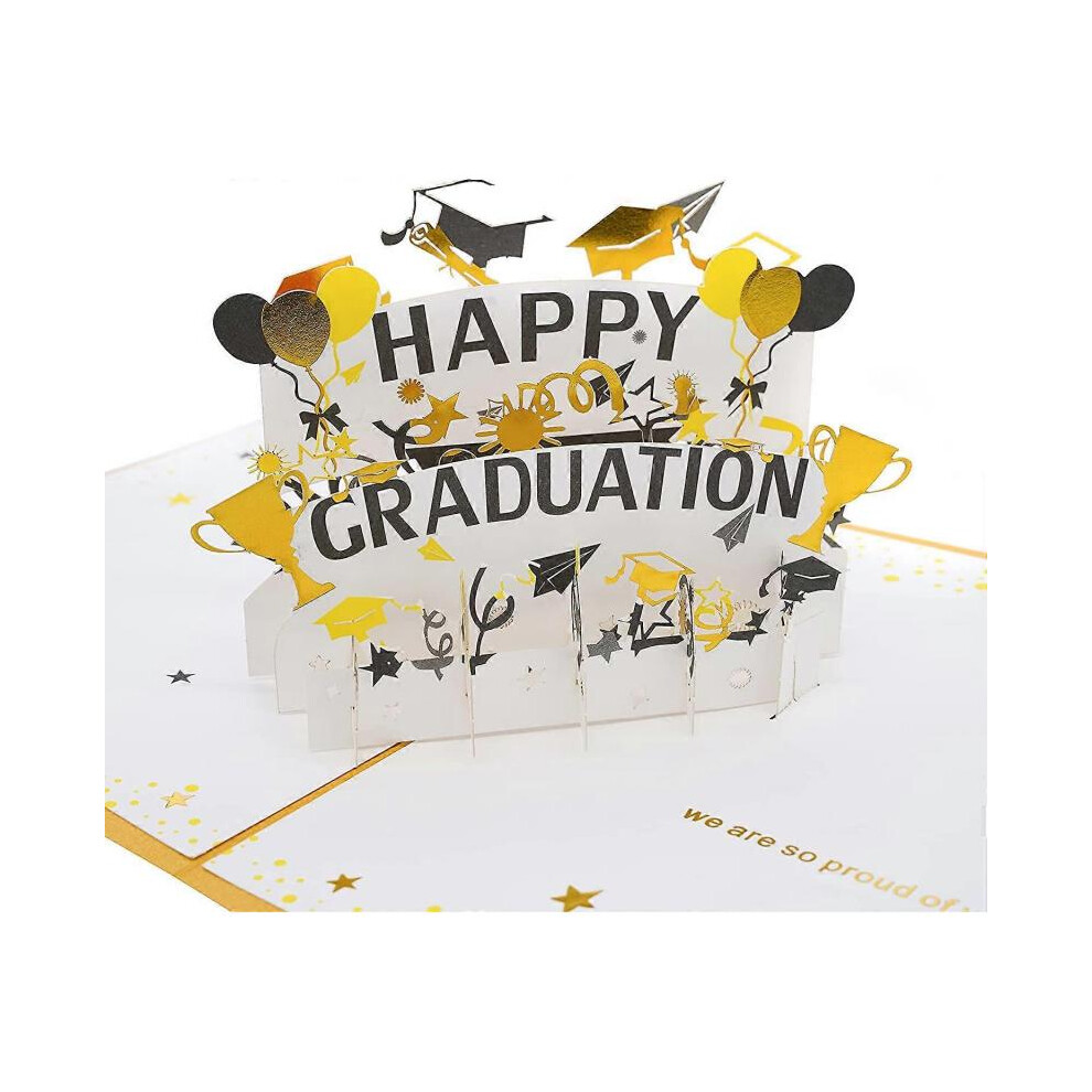 Graduation pop up card, handcrafted 3D greeting card, happy graduation celebration preschool