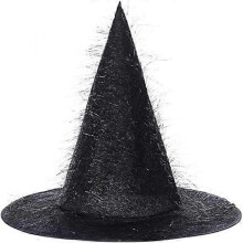 Women's Halloween Vintage Witch Hat, Transparent Lace Veil Print Hat Party Supplies Halloween