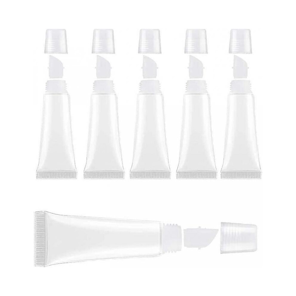 10-Pack Lip Gloss Tube 8ml Clear Soft Empty Lipstick Container Refillable Mini Cosmetic Tube