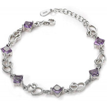 925 Sterling Silver Bracelet Love Heart Daisy Flower Four Leaf Clover Lucky Charm Bracelet