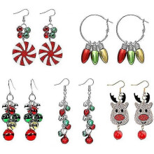 Christmas Drop Earrings,christmas Drop Earrings 5 Pairs Christmas Stud Earrings for Women