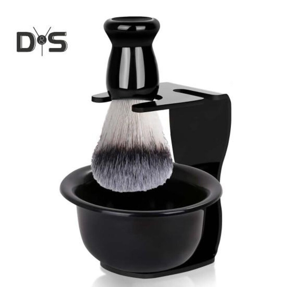 (black, A) 1 Set Men Shaving Kit With Razor Synthetic Bristles Shaving Brush Soap Bowl Stand Men Wet Shaving Grooming Tools Kit Husband Father Gift