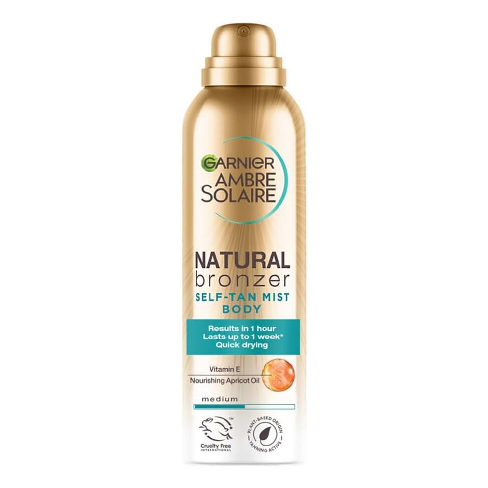 Garnier Ambre Solaire Natural Bronzer Drying Body Self Tan Mist,150ml