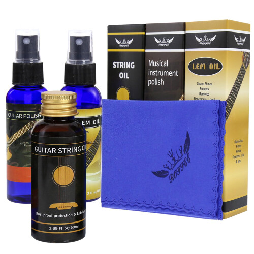 Premium gitarrvrd 3-delad kit citronolja polsk gitarrstrng olja fr gitarrrengring och underhll