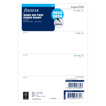Filofax A5 Woche auf zwei Seiten Halbjahreskalender August 23 - Juli 24