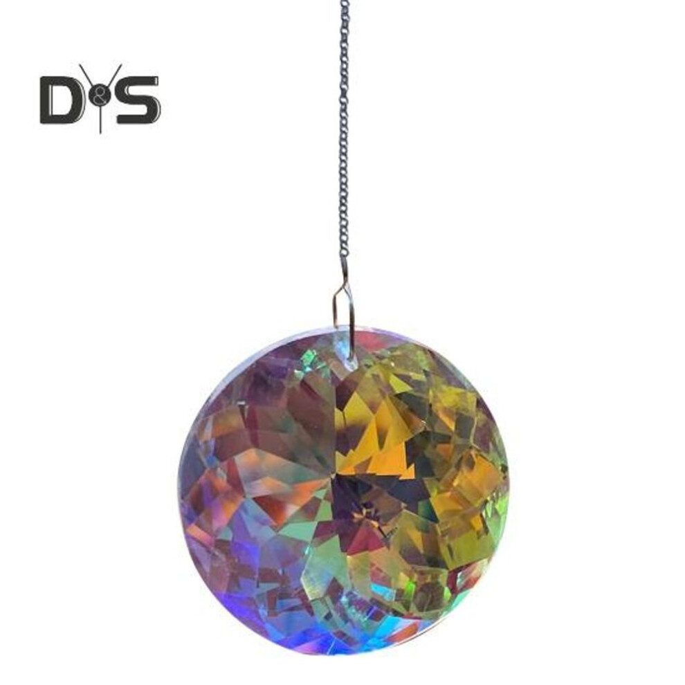 (as the picture, A) Faux Crystal Suncatcher Window Rainbow Maker Handmade Glass Hanging Pendant Lamp Chandelier Prisms for Home Garden Decor