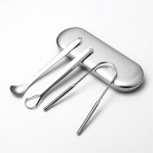 (As show, One size) High-quality Oral Tongue Coating Cleaner Tongue Scraper 3pcs Tongue Scrubber