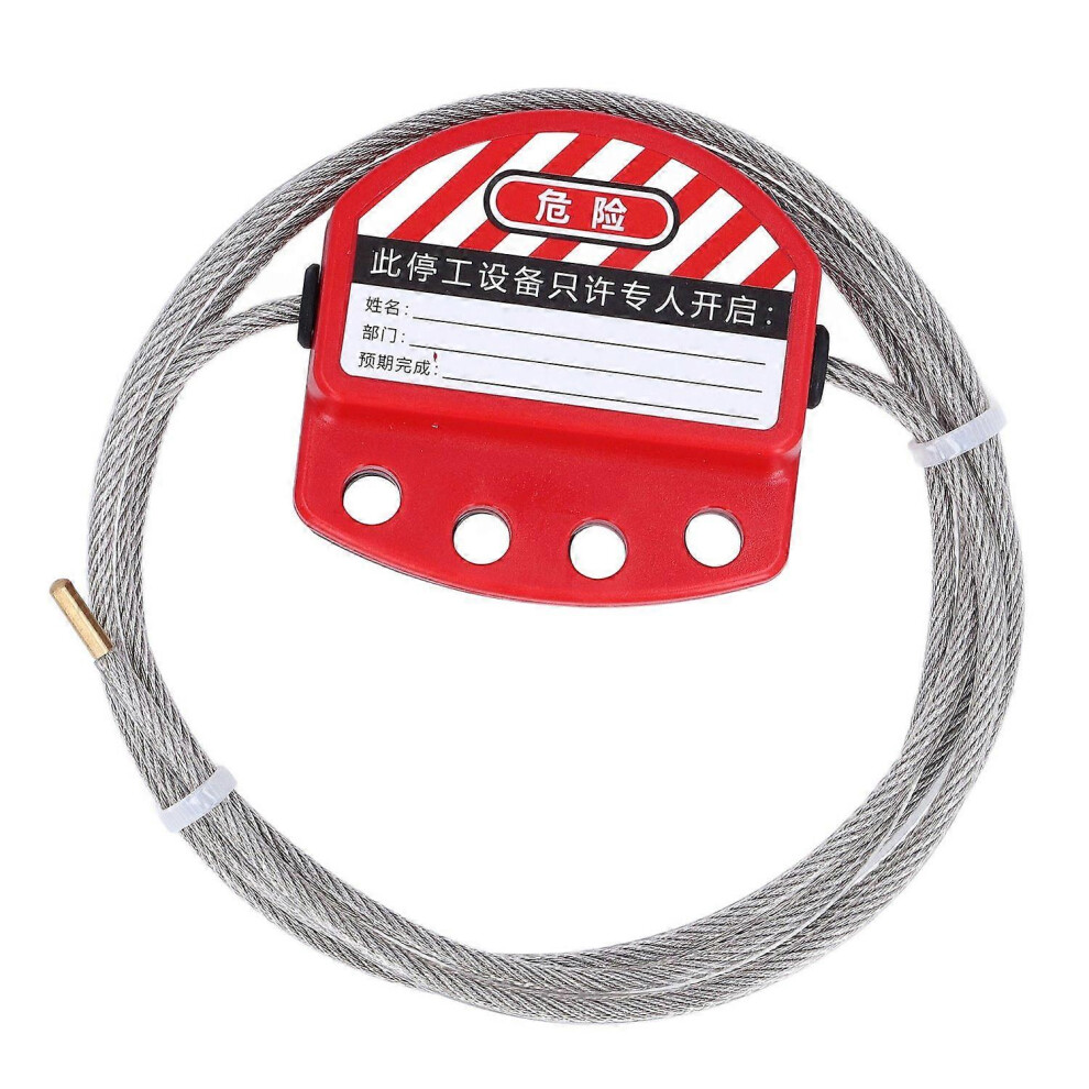 (As Show, One Size) Bd L11 4 Lockout Tagout Cable Lock 4Mm Stainless Steel Adjustable Cable Lockout For Equipment Mainte 6909775572207