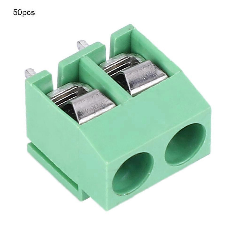 (As Show, One Size) 50Pcs 2-Pin 5Mm Pitch Pcb Mount Screw Terminal Block Wiring Connector 26-14Awg 6909775622988