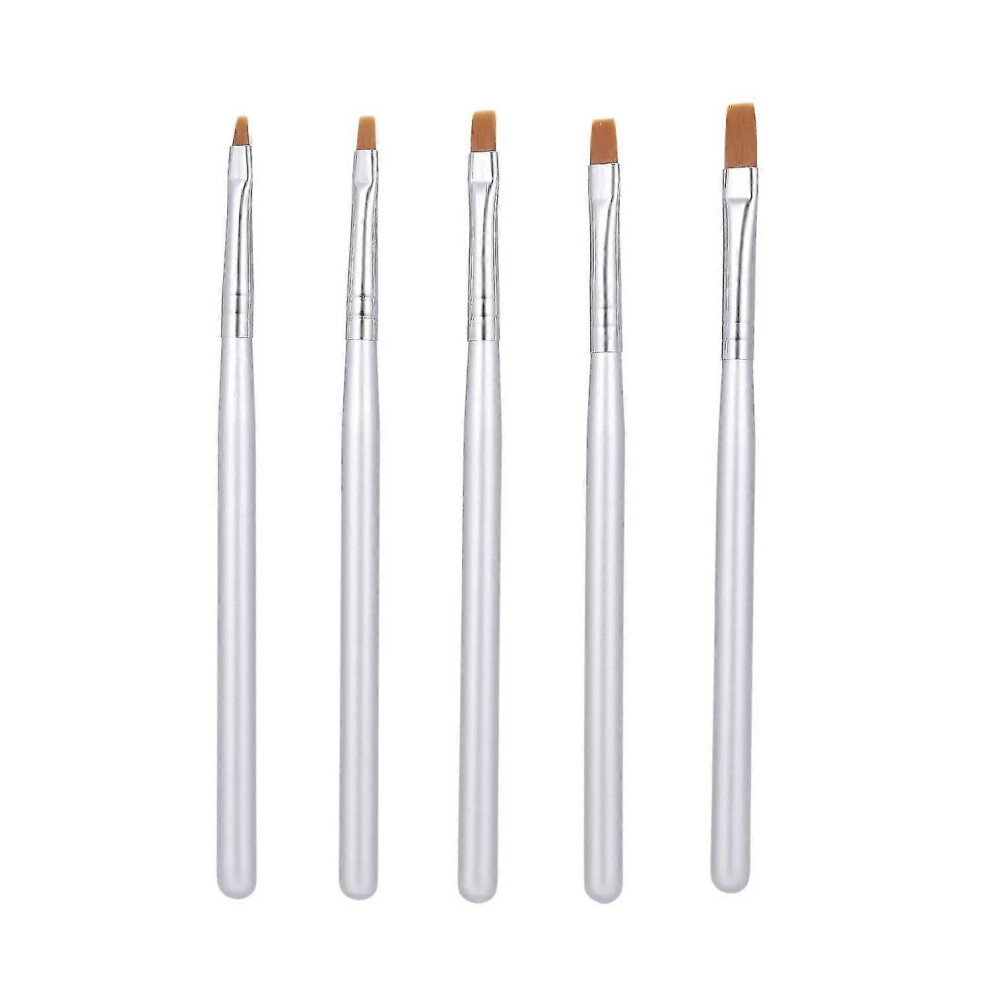 (As show, One size) Nail Brush Kit 5pcs Nail Builder Brushes Nail Art Tips Uv Gel Nail Pens