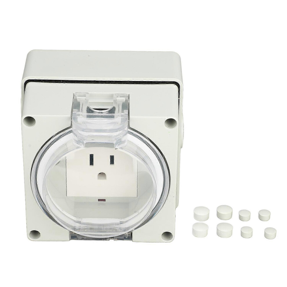 (As Show, One Size) Outdoor Electrical Outlet Ip66 Waterproof American Style 3 Prong Plug Outdoor Power Outlet 0Â250V 6909775602812