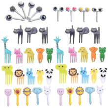 (As show, One size) Animal Food Picks, 50 Pcs Mixed Color Cartoon Child Fruit Fork For Dessert, Fruit, Children Birthday Party, Lunch Box