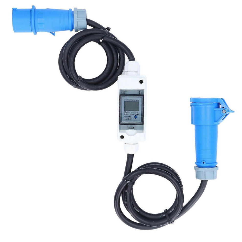 (As Show, One Size) Ac 220Â250V 16A 3Pin Cee Socket With 220V Lcd Digital Meter Digital Electricity Meter For Rv Electri 6909775528297