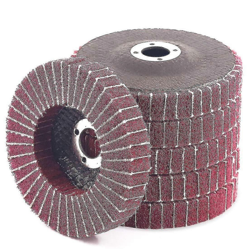 (As Show, One Size) High-Quality 6Pcs 4 Inch 240 Grit Red Nylon Fiber Flap Discs With Sandpaper,Perfect For Paint Remove & Stainless 6909775926710