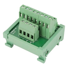 (As show, One size) 2 in 8 out DIN Rail and Panel Mounting Power Distribution Module Breakout Board