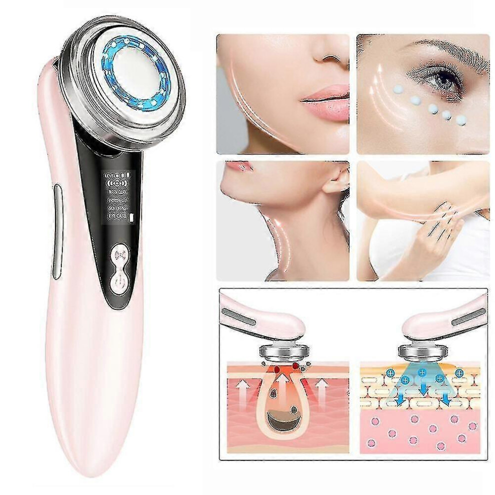 Light (As Show, One Size) High-Quality Led Photon Rejuvenation Vibration Therapy Facial Care Device