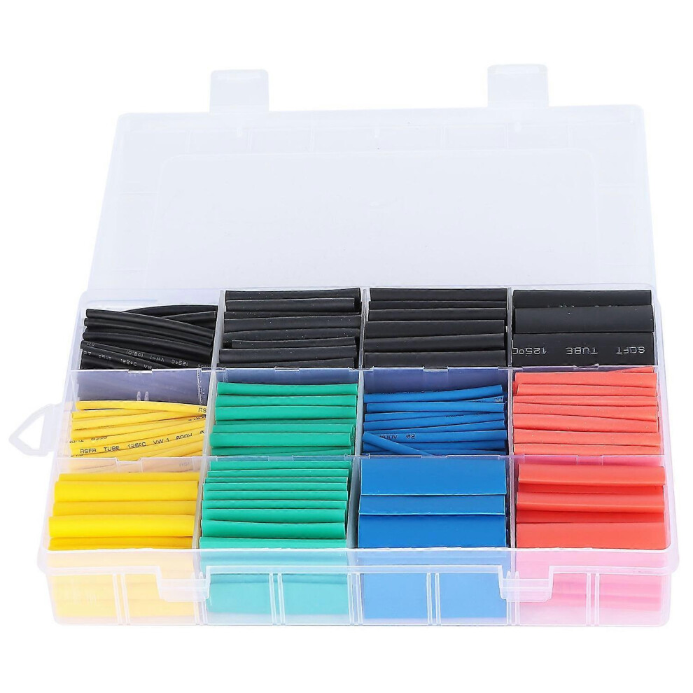 (As Show, One Size) 530Pcs Heat Shrink Tubing Insulation Protection Shrinkable Combination Set Colorful 6909775544303