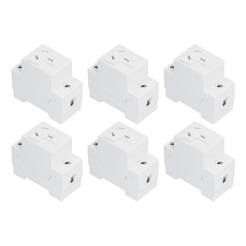 (As Show, One Size) 6Pcs Berm Power Socket Modular Breaker Din Rail Mount Outlet Electrical Equipment 250V 10Â16A 6909775536100